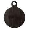 Black Acacia Wood Board with Handle - Round